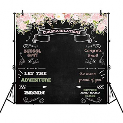 Allenjoy 8x8ft Congratulate Graduation Backdrop Class of Congrats Grad  Floral Chalkboard for College Prom Pictures Candy Table Dessert Party  Ceremony ...