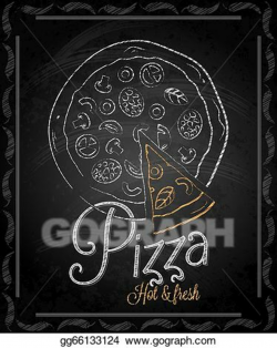 Vector Illustration - Chalkboard - frame pizza menu . EPS ...