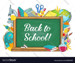Back to school chalkboard stationery poster