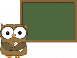 Owl and Blank Chalkboard (Clipart for teachers) | Owl clip ...