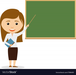 Female teacher on lesson at the chalkboard