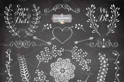 Chalkboard Rustic wedding clipart ~ Illustrations ~ Creative ...
