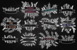 Vintage Chalkboard Floral Banner Clip Art Clipart, Rustic Wedding Laurel  Wreath