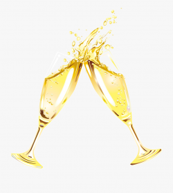 Glass New Year Clip Art Merry Christmas - Gold Champagne ...