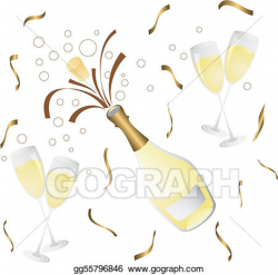 Vector Stock - Champagne bottle and glass . Clipart ...