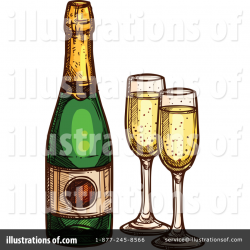 Champagne Clipart #1434751 - Illustration by Vector Tradition SM