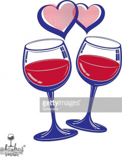 Valentines Day Theme Vector Two Wineglasses premium clipart ...