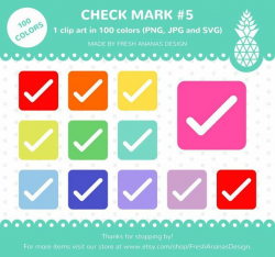 100 Colors Clip Art: Check Mark #5, Checkmark Clipart, Task ...