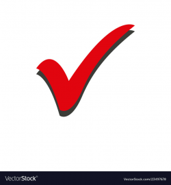 Red check mark icon tick symbol in red color