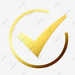 Check Mark Gold Foil Material Element, Symbol, Checkmark ...