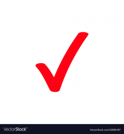 Red tick marker checkmark icon
