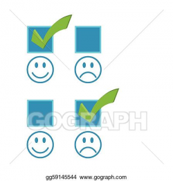 EPS Vector - Happy and sad checkmark faces. Stock Clipart ...