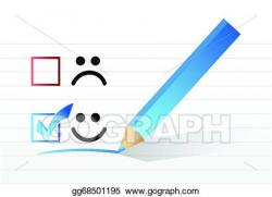 Vector Art - Happy smiling face check mark concept. Clipart ...