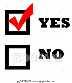 Stock Illustration - Check mark in yes box. Clipart ...