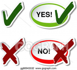 Vector Illustration - Vector yes no button - check mark ...