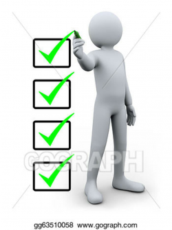Stock Illustration - 3d man and checklist. Clipart ...