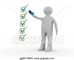 Stock Illustration - 3d man and checklist. Clipart ...