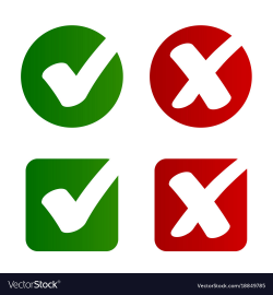 Check mark approved rejected symbol