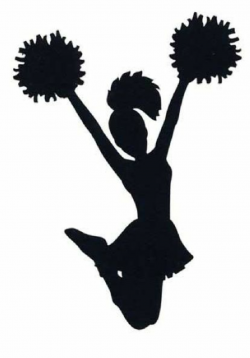 Free cheer sillohette clip art black and white cheerleader clip ...