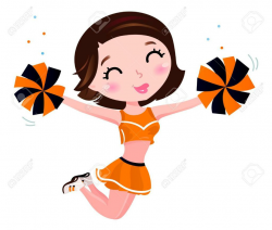 Cheerleading Cartoon Clipart Orange Cheer - Clipart1001 - Free Cliparts