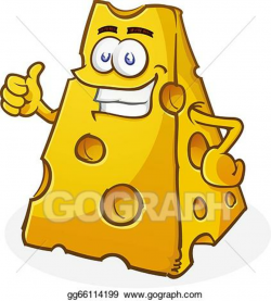 Vector Illustration - Cheese cartoon character thumbs up ...