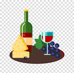 Red Wine Cheese Illustration, Wine cheese flat Illustrations ...