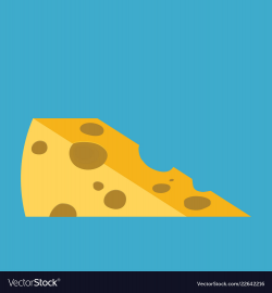 Piece of cheese flat style