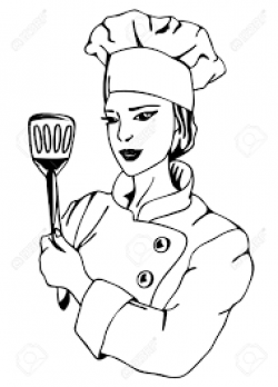 Image result for clipart black and white lady chef | Clipart ...