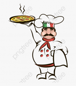 Italian Chef Holding A Pizza, Chef Clipart, Italian ...