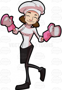 A happy female pastry chef #cartoon #clipart #vector ...