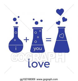 Vector Clipart - Chemistry of love. valentine\'s day. Vector ...