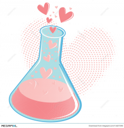 Chemistry Of Love Concept Or Love Potion Illustration ...