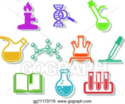 Vector Art - Science and chemistry icon set. Clipart Drawing ...