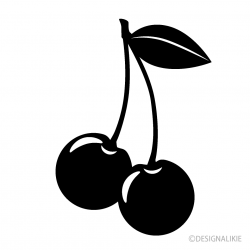 Free Black and White Cherry Clipart Image｜Illustoon