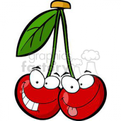 two silly cartoon cherry character clipart. Royalty-free clipart # 380537