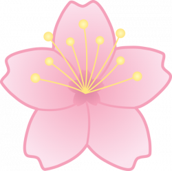 Free clip art of a pink cherry blossom flower | Cherry ...