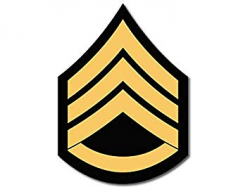 American Vinyl US Army Rank SSG Staff Sergeant Chevron Shaped Sticker (ssi  united states military)