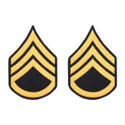 Army Chevron: Staff Sergeant - gold embroidered on blue, male