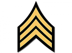 American Vinyl Army Rank SGT Sergeant Chevron Shaped Sticker (SSI United  States Military)