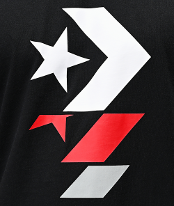 Converse Repeated Chevron Star Black, Red & White T-Shirt