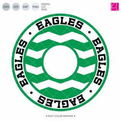 Eagles Chevron Monogram Frame | SVG DXF EPS PNG Cut Files