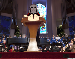 Turn the Bulls logo upside down, get a robot reading a book ...