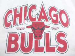 Old clothes T-shirt NBA Chicago Bulls white white basketball large size  used men short sleeves
