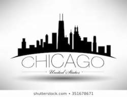 Chicago City Skyline Silhouette Background Vector Stock ...
