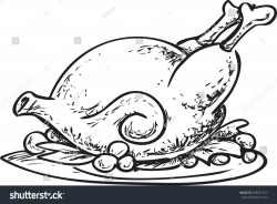 Roast chicken clipart black and white 3 » Clipart Station