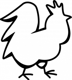 Black and white outline of a rooster clipart. Royalty-free clipart # 130625