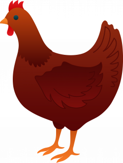 Cute Red Hen - Free Clip Art