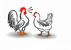 Free Clipart: Rooster and chicken | Helm42
