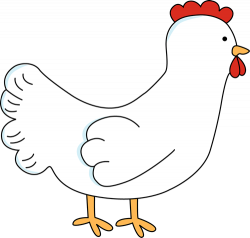 Cute White Chicken | Cliparts | Chicken clip art, Chicken images ...