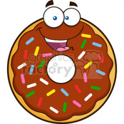8685 Royalty Free RF Clipart Illustration Happy Chocolate Donut Cartoon  Character With Sprinkles Vector Illustration Isolated On White clipart. ...